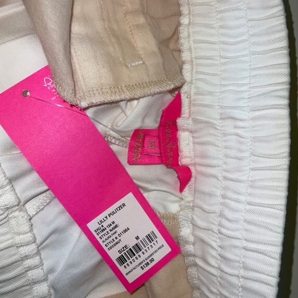 NWT Lilly Pulitzer Alaura Pull On Elastic Waist Pants Coconut (off-white) Medium - Picture 8 of 8